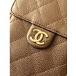 Borsa a secchiello Chanel 25C grande/piccola in pelle di vitello granata AS5311 AS5293 Oro scuro