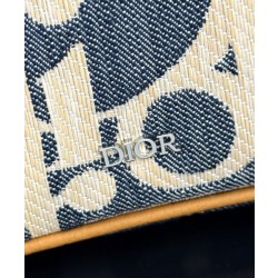 Borse Firmate Replica a tracolla Dior Hit The Road con patta Dior Dior Oblique denim jacquard Blu