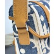 Borse Firmate Replica a tracolla Dior Hit The Road con patta Dior Dior Oblique denim jacquard Blu