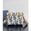 Borse Firmate Replica a tracolla Dior Hit The Road con patta Dior Dior Oblique denim jacquard Blu