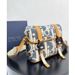 Borse Firmate Replica a tracolla Dior Hit The Road con patta Dior Dior Oblique denim jacquard Blu