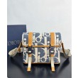 Borse Firmate Replica a tracolla Dior Hit The Road con patta Dior Dior Oblique denim jacquard Blu
