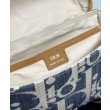 Borse Firmate Replica a tracolla Dior Hit The Road con patta Dior Dior Oblique denim jacquard Blu