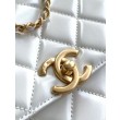 Borsa Chanel 25A Mini/Piccola Flap con Catena Dorata AS2649 AS2615 Bianco