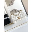 Borsa Chanel 25A Mini/Piccola Flap con Catena Dorata AS2649 AS2615 Bianco
