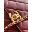 Borsa Replica 1:1 Chanel 25A Mini/Piccola Flap con Catena Dorata AS2649 AS2615 Bordeaux