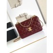 Borsa Replica 1:1 Chanel 25A Mini/Piccola Flap con Catena Dorata AS2649 AS2615 Bordeaux