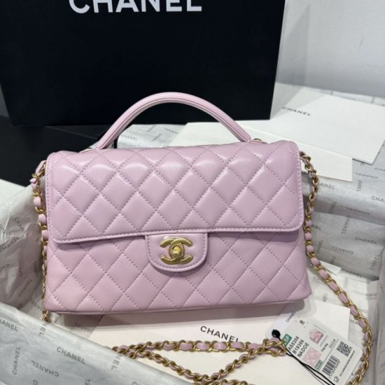 Borsa Replica 1:1 Chanel 25P con patta e manico superiore AS5356 Rosa