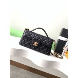 Borsa Chanel 25P Mini con patta e manico superiore AS5354 Nero
