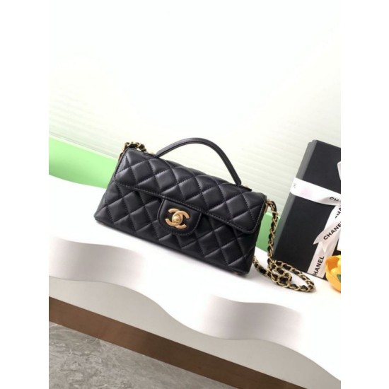Borsa Chanel 25P Mini con patta e manico superiore AS5354 Nero