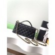 Borsa Chanel 25P Mini con patta e manico superiore AS5354 Nero