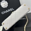 Borsa Chanel 25P piccola con patta e manico superiore AS5355 Bianca