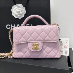 Borse Firmate Replica Chanel 25P piccola con patta e manico superiore AS5355 Rosa
