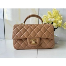 Borse Replica Chanel 25SS Mini Flap Vintage con Manico Superiore AS2431 Albicocca