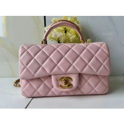 Borsa Chanel 25SS Mini Flap Vintage con Manico Superiore AS2431 Rosa