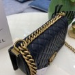 Borsa Chanel Boy Flap Classic A67086 Pelle di vitello granata hardware bronzo nera