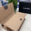 Borse Replica Alta Qualità Chanel Boy Flap Classic A67086 Pelle di vitello granata hardware oro/argento albicocca