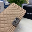 Borse Replica Alta Qualità Chanel Boy Flap Classic A67086 Pelle di vitello granata hardware oro/argento albicocca
