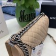 Borse Replica Alta Qualità Chanel Boy Flap Classic A67086 Pelle di vitello granata hardware oro/argento albicocca