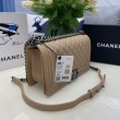 Borse Replica Alta Qualità Chanel Boy Flap Classic A67086 Pelle di vitello granata hardware oro/argento albicocca