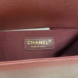 Borsa Chanel Boy Flap Classic A67086 Pelle di vitello granata hardware oro/argento bordeaux