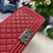 Borsa Chanel Boy Flap Classic A67086 Pelle di vitello granata hardware oro/argento rossa