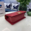 Borsa Chanel Boy Flap Classic A67086 Pelle di vitello granata hardware oro/argento rossa