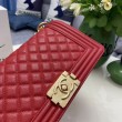 Borsa Chanel Boy Flap Classic A67086 Pelle di vitello granata hardware oro/argento rossa