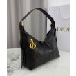 Imitazioni borse griffate Dior Voyage Flat Half Moon Macrocannage Piccola/Grande Nera