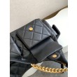 Borsa hobo Chanel 25C grande/maxi metallizzata AS5339 AS5302 Nero