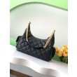 Borsa hobo Chanel 25C grande/maxi metallizzata AS5339 AS5302 Nero