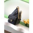 Borsa hobo Chanel 25C grande/maxi metallizzata AS5339 AS5302 Nero