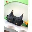 Borsa hobo Chanel 25C grande/maxi metallizzata AS5339 AS5302 Nero