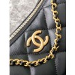 Borsa hobo Chanel 25S AS5528 Metallo dorato Nero