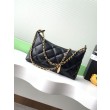 Borsa hobo Chanel 25S AS5528 Metallo dorato Nero