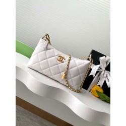 Qualità superiore replica hobo Chanel 25S AS5528 Oro Bianco Metallizzato