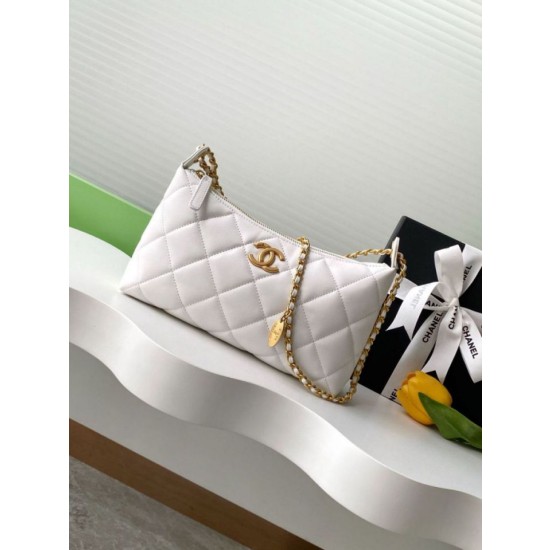 Qualità superiore replica hobo Chanel 25S AS5528 Oro Bianco Metallizzato