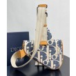 Borsa Saddle Dior Dior Oblique denim jacquard Blu