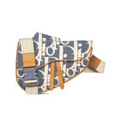 Replica qualità specchio Borsa Saddle Dior Dior Oblique denim jacquard Blu