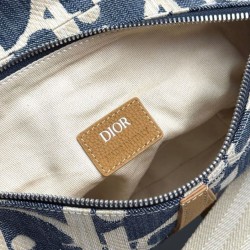 Replica Borsa Saddle Dior Dior Oblique denim jacquard Blu Imitazioni Replica qualità specchio Borsa Saddle Dior Dior Oblique denim jacquard Blu