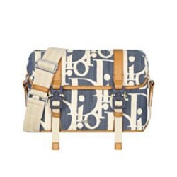 Borse Firmate Replica a tracolla Dior Hit The Road con patta Dior Dior Oblique denim jacquard Blu