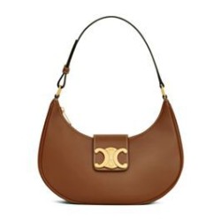Replica qualità specchio Borsa a tracolla Celine Ava Triomphe Half Moon Caffè