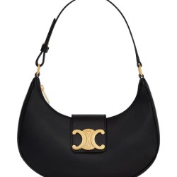 Replica qualità specchio Borsa a tracolla Celine Ava Triomphe Half Moon Nera