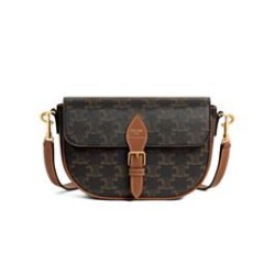 Replica qualità specchio Borsa a tracolla Celine Folcd Caffè scuro