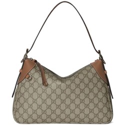 Replica qualità specchio Borsa a tracolla media Gucci serie GG Emblem 815216 Marrone
