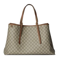 Replica qualità specchio Borsa tote oversize Gucci GG Emblem Series 815212 Caffè
