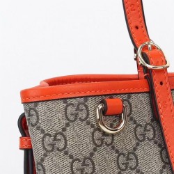 Replica Gucci Borsa tote piccola GG Emblem 815214 Arancione Imitazioni Replica qualità specchio Gucci Borsa tote piccola GG Emblem 815214 Arancione