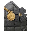 Zaino Chanel 25B Clover Series Vintage AS5715 Pelle di vitello granata Nero