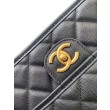 Zaino Chanel 25B Clover Series Vintage AS5715 Pelle di vitello granata Nero