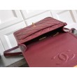 Zaino Chanel 25B Clover Series Vintage AS5715 Pelle di vitello granata Rosso